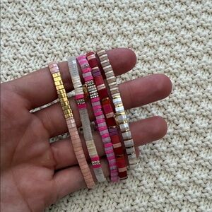 Anthropologie Colorful Chiclet Stretch Bracelet (set of 5)